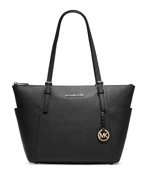 michael kors jet set saffiano black|Michael Kors tote jet set.